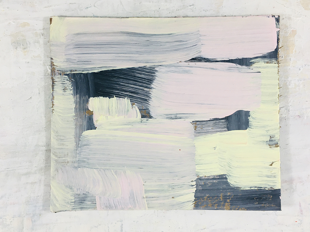 Katie Jeanne Wood - pale pink & yellow abstract painting