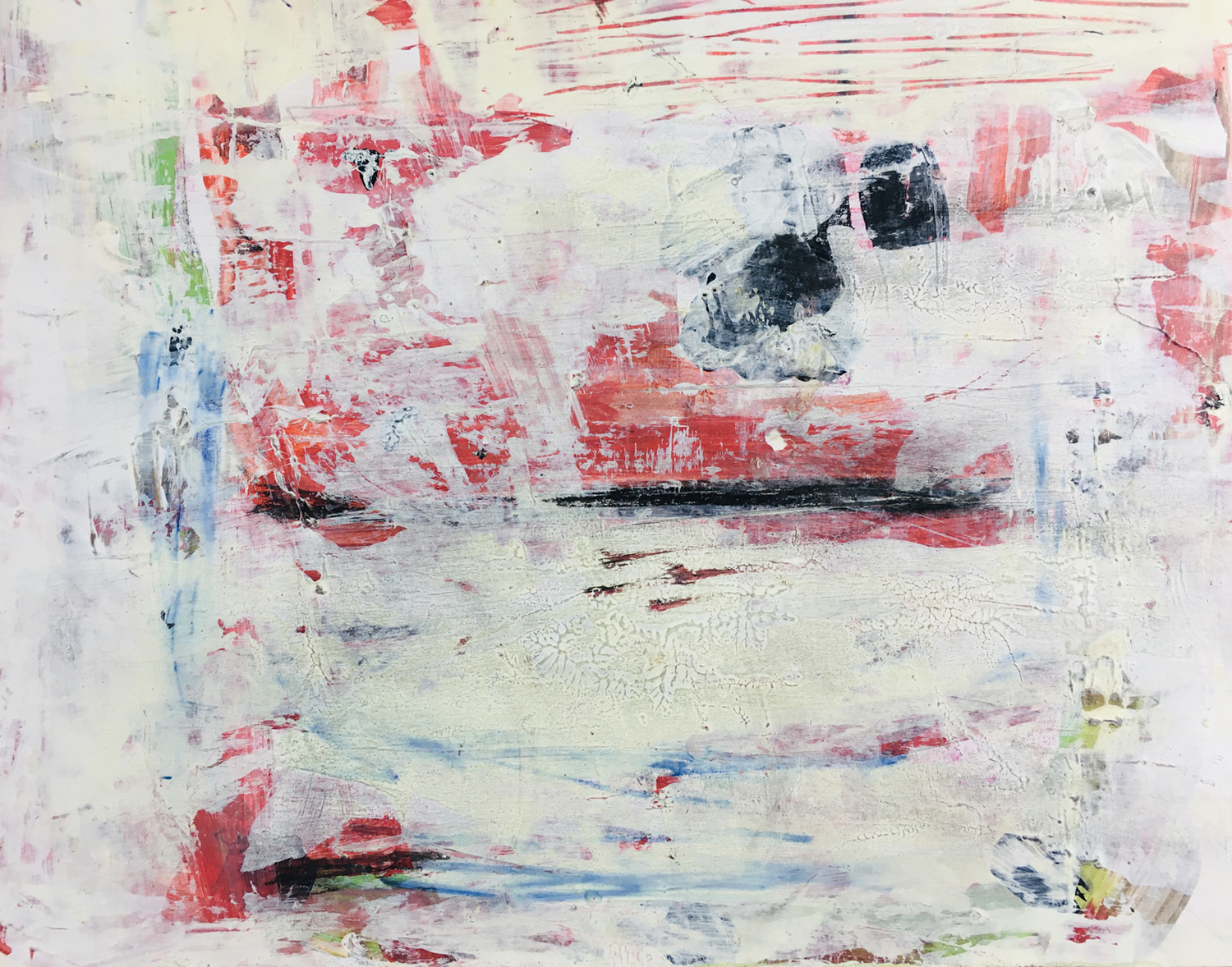 Katie Jeanne Wood - white & pink abstract painting
