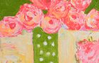 Katherine Jeanne Wood - 4x4 Pink roses Flower Series No 287
