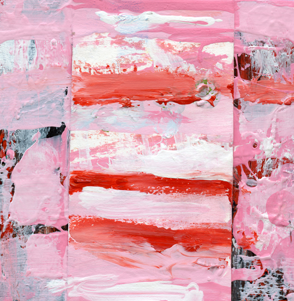Katie Jeanne Wood - 4x4 Sweet Like Candy - Pink abstract painting