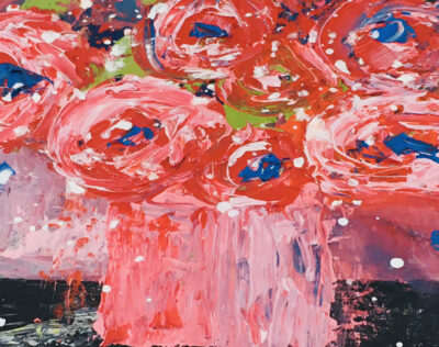 Katie Jeanne Wood - My Dearest - pink & blue floral painting