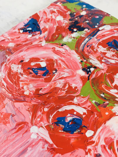 Katie Jeanne Wood - My Dearest - pink & blue floral painting