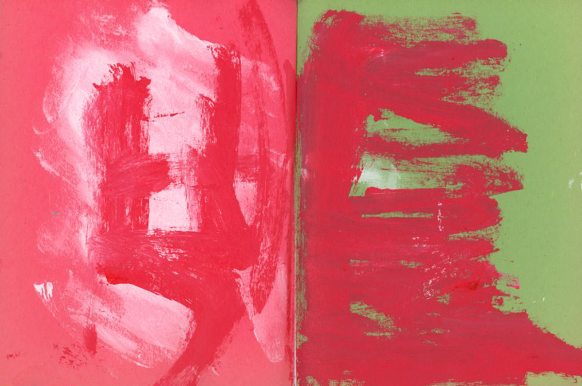 Katie Jeanne Wood - Pink & green abstract - Fall Back Into