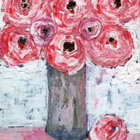 Katie Jeanne Wood - 8x10 Sweet Like Cotton Candy floral roses painting