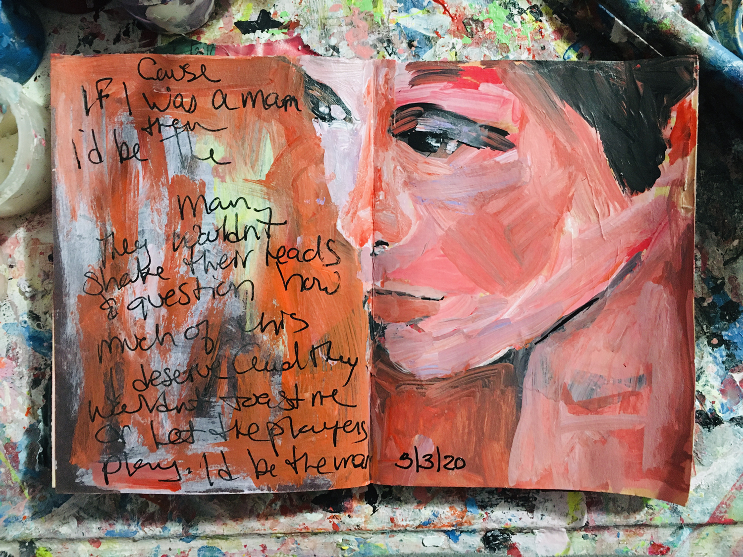 Katie Jeanne Wood - If I was a Man art journal page