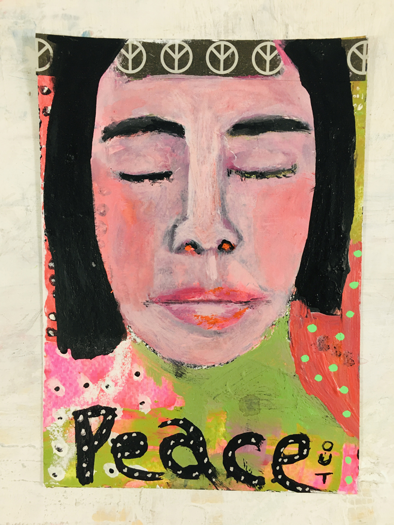 Katie Jeanne Wood - 4.75x 6.75 Peace Out