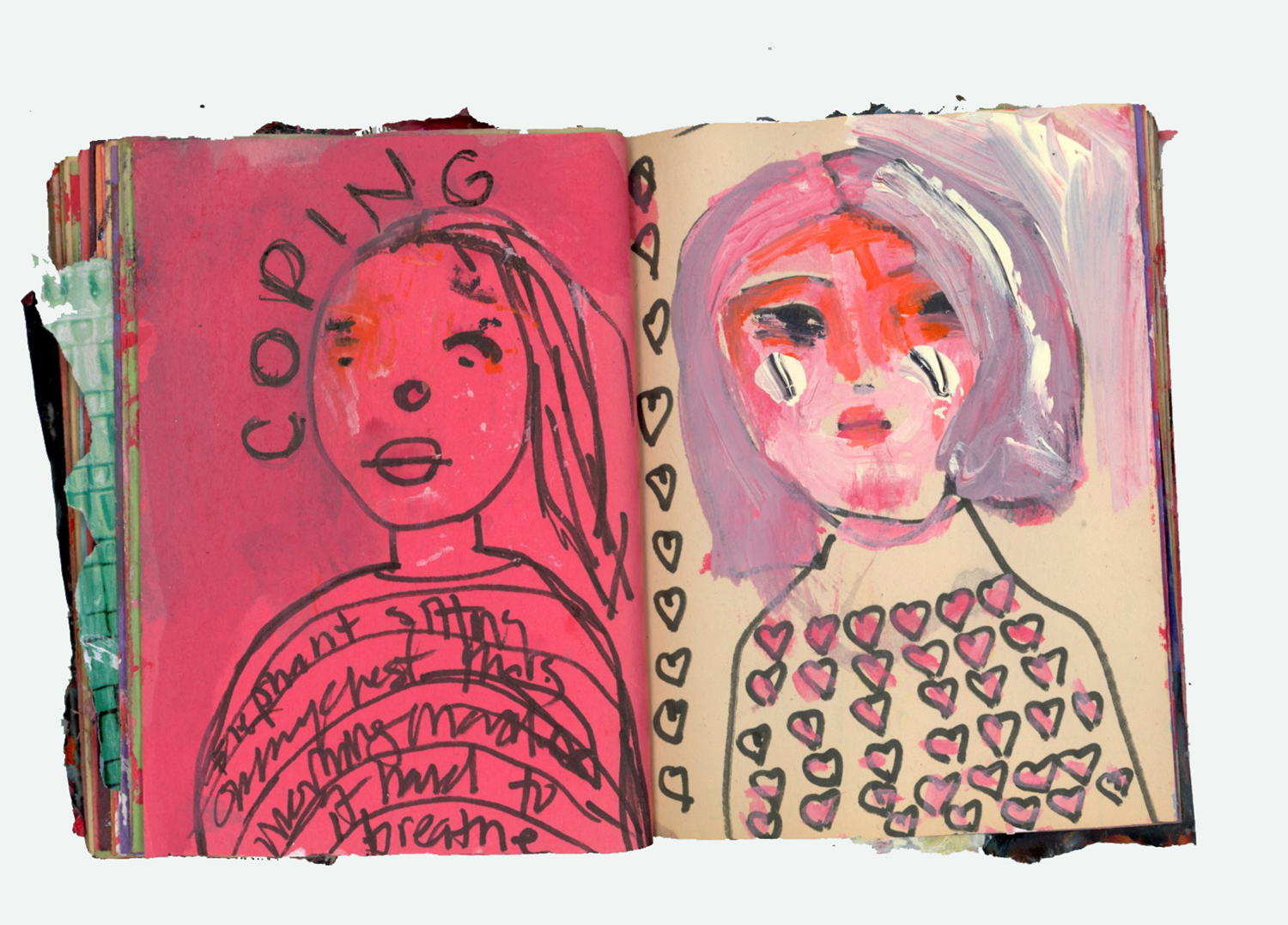 Katie Jeanne Wood - coping art journal page