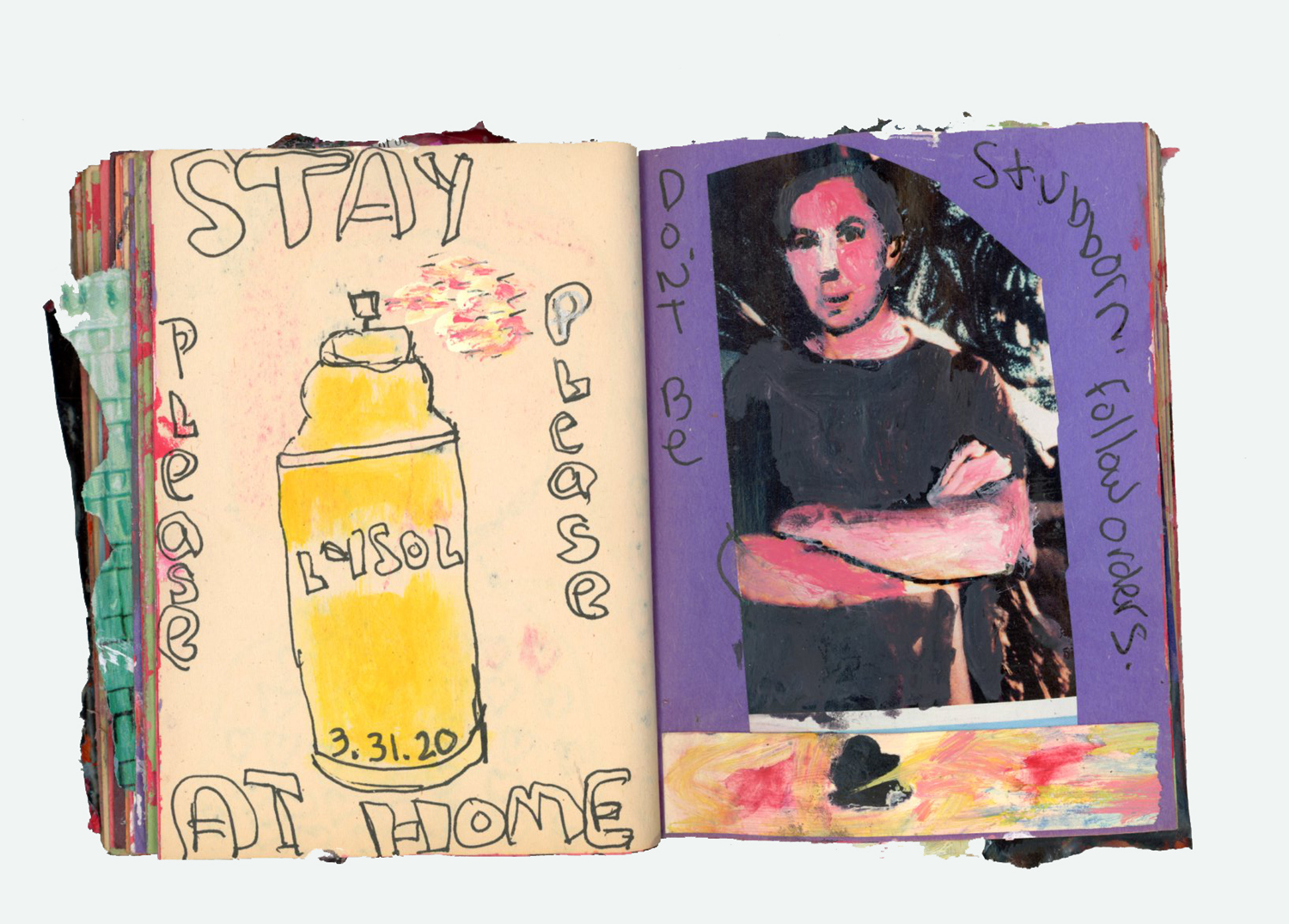 Katie Jeanne Wood - stay at home art journal page