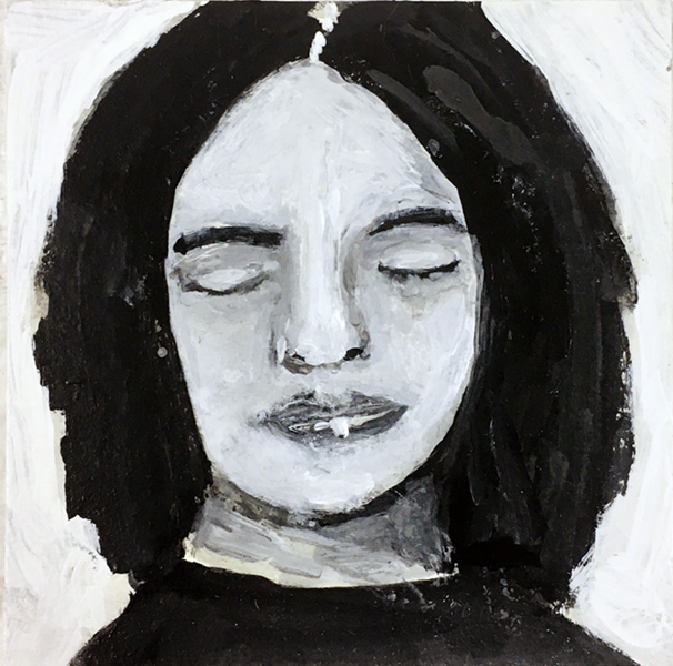 Katie Jeanne Wood - Beauty Sleep b&w portrait painting