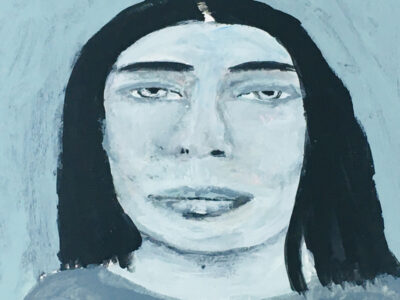 Katie Jeanne Wood - Small Blue Tonal Portrait Painting
