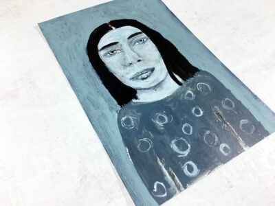 Katie Jeanne Wood - Small Blue Tonal Portrait Painting