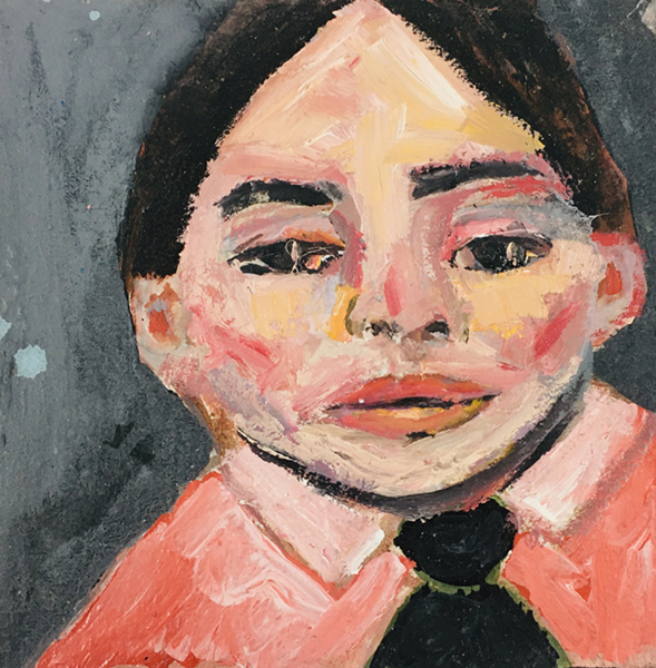Katie Jeanne Wood - Oil Portrait Painting No 14/100 Boy wearing a tie