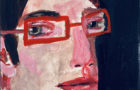 Katie Jeanne Wood - 6x6 Dark Evening oil portrait painting