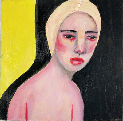 Katie Jeanne Wood - 6x6 Impending Rebirth oil portrait painting