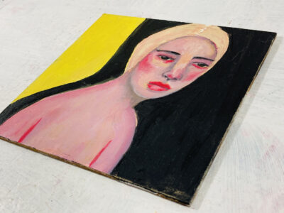 Katie Jeanne Wood - 6x6 Impending Rebirth Oil portrait painting