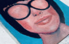 Katie Jeanne Wood - 6x6 Sun Kissed oil portrait painting
