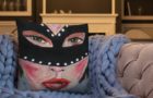 Katie Jeanne Wood - masquerade mask halloween pillow