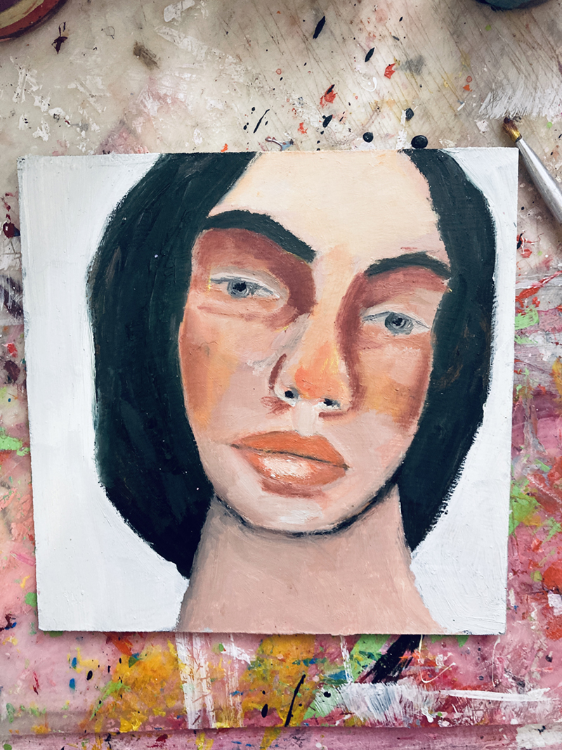 Katie Jeanne Wood - new oil portrait painting wip