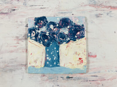 Katherine Jeanne Wood - 4x4 Flower Series No 161 Blue roses