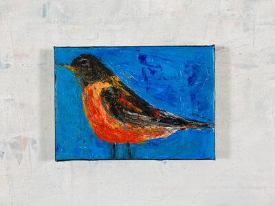Katherine Jeanne Wood - 5x7 Bird Series No 76 Robin Bird