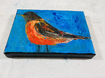 Katherine Jeanne Wood - 5x7 Bird Series No 76 Robin Bird