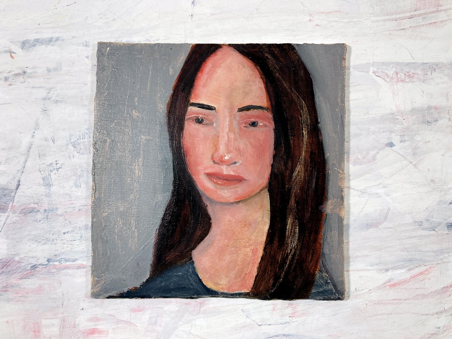 Katie Jeanne Wood - 6x6 Things That Are Broken For 400, Alex oil portrait painting