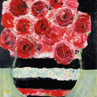 Katie Jeanne Wood - 9x12 Red Roses Floral No 267