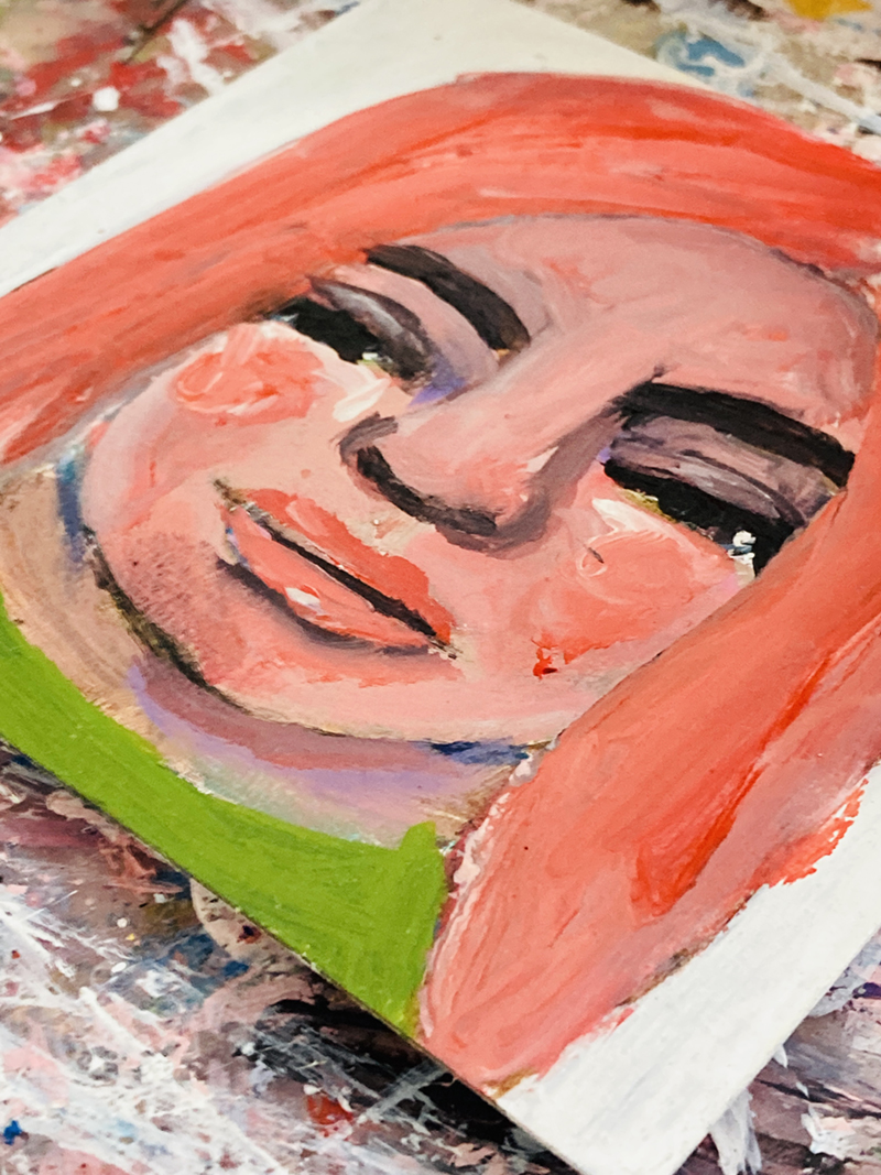 Katie Jeanne Wood - Revising Patty portrait painting