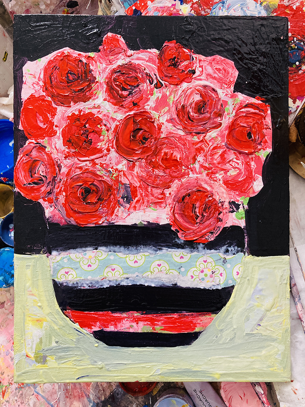 Katie Jeanne Wood - new floral painting No 2 wip