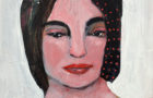 Katie Jeanne Wood - 8x10 Acrylic portrait painting Bruised Heart