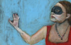 Katie Jeanne Wood - masquerade mask portrait painting Give Me a Sign