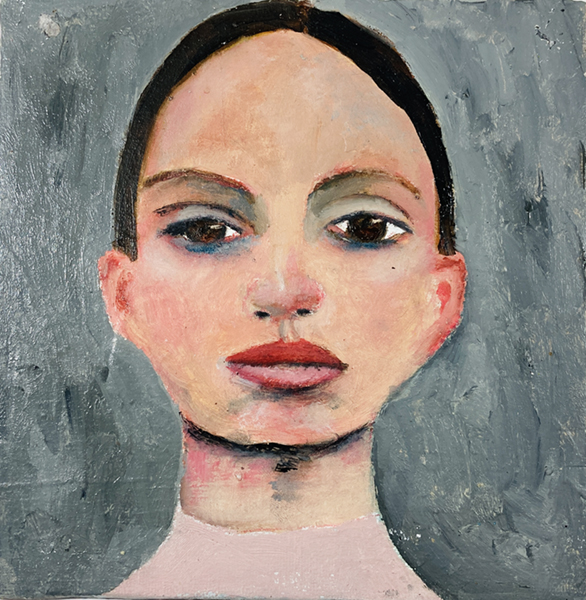 Katie Jeanne Wood - 6x6 No Fear No Longer oil portrait painting