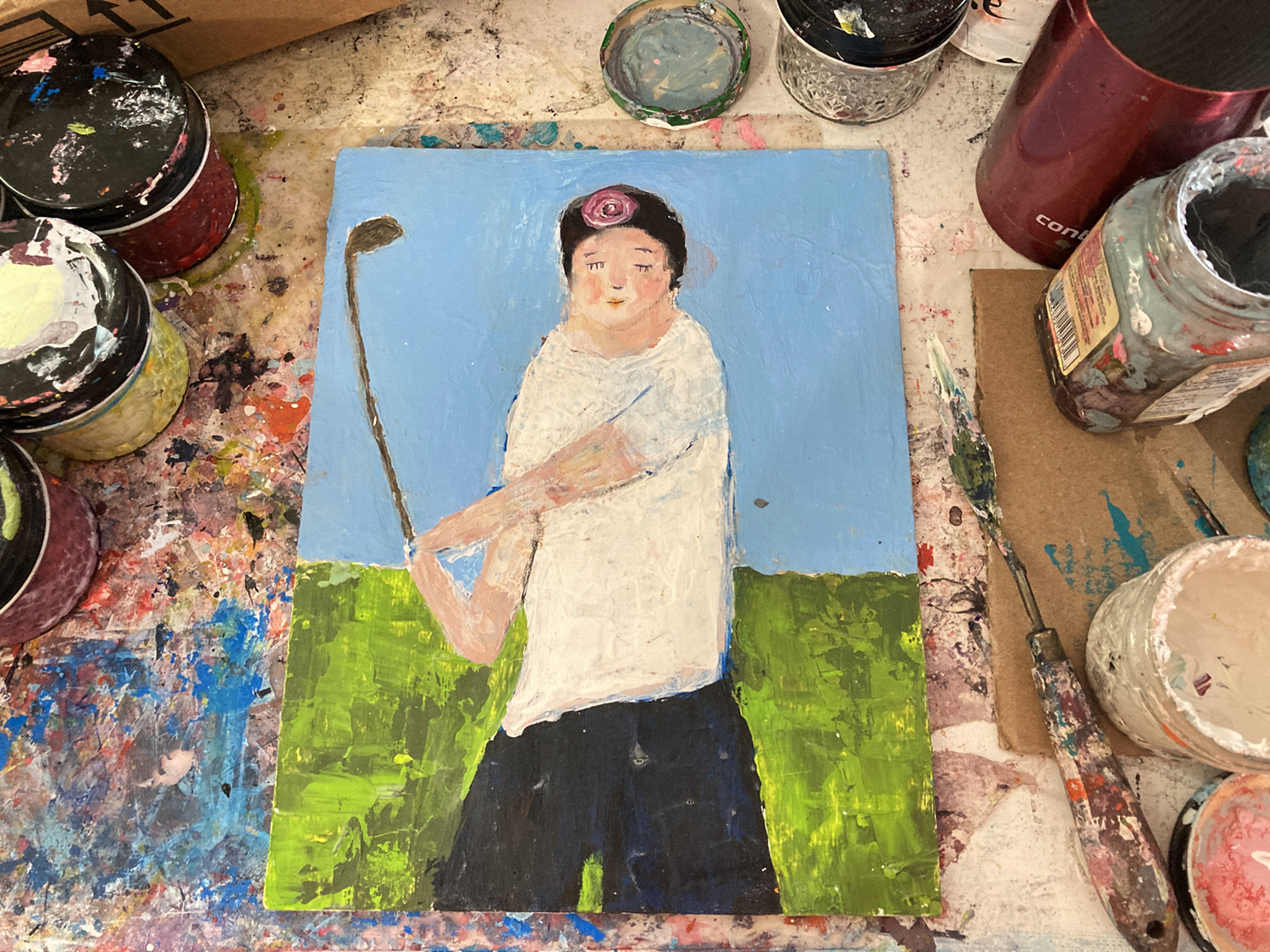 Katie Jeanne Wood - Golf painting turned into Get lost in the rhythm