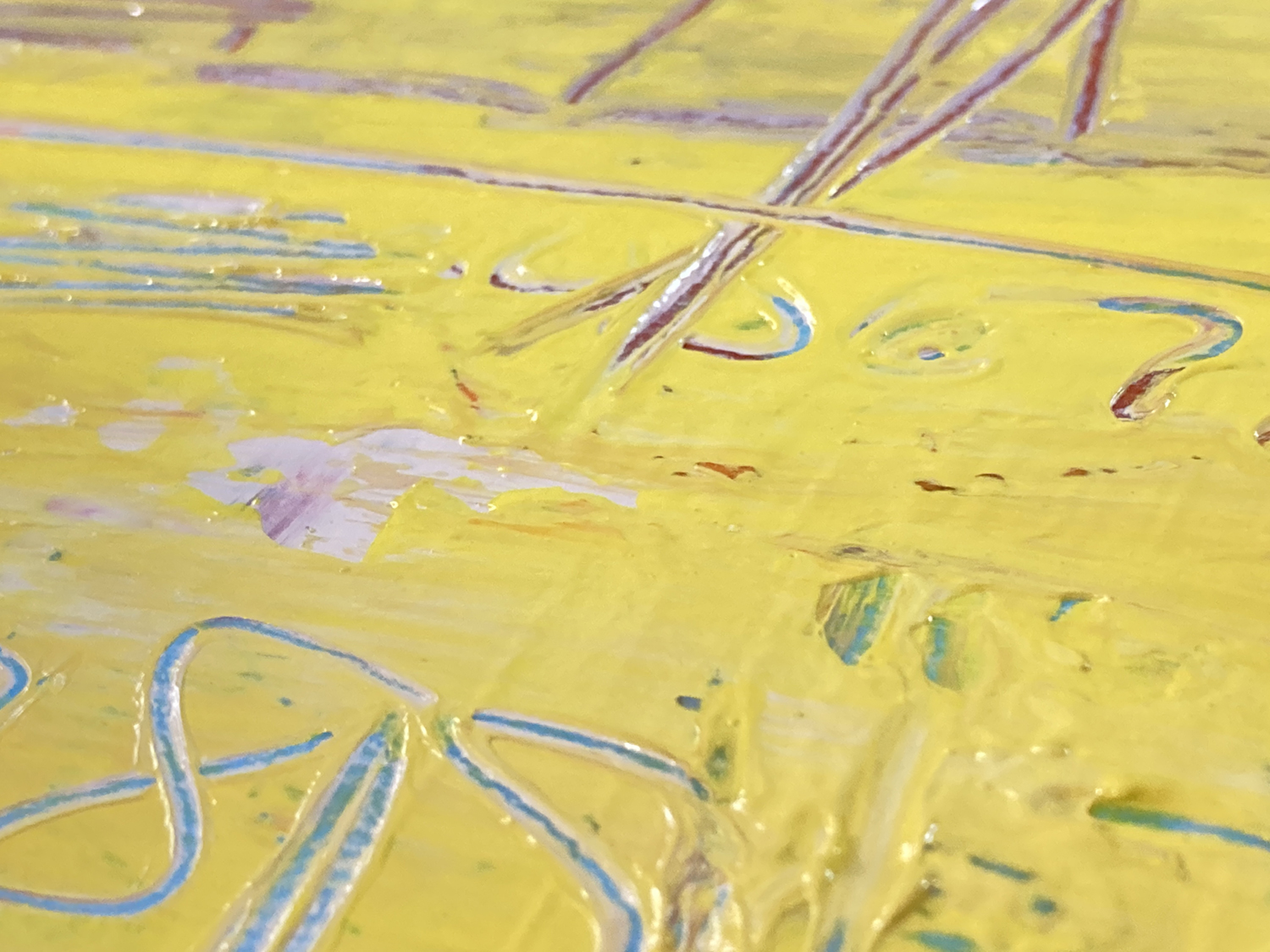 Katie Jeanne Wood - Yellow abstract painting wip