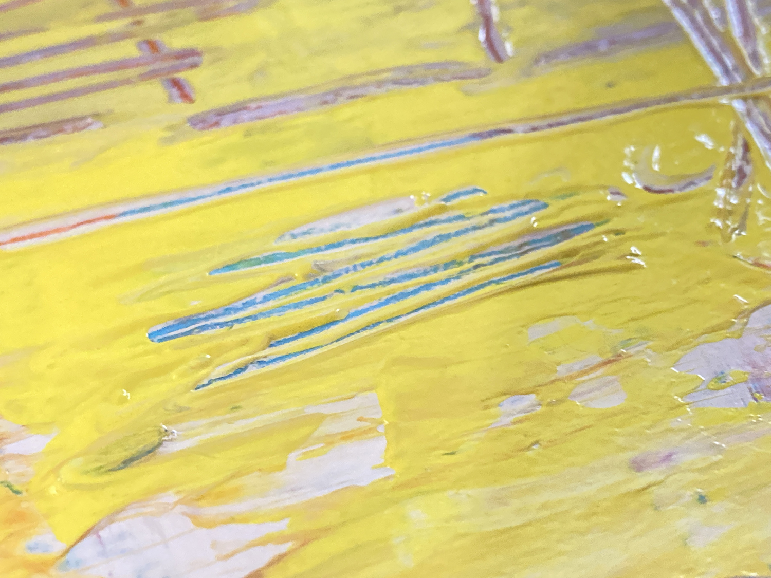 Katie Jeanne Wood - Yellow abstract painting wip