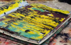 Katie Jeanne Wood - yellow & purple art journal page