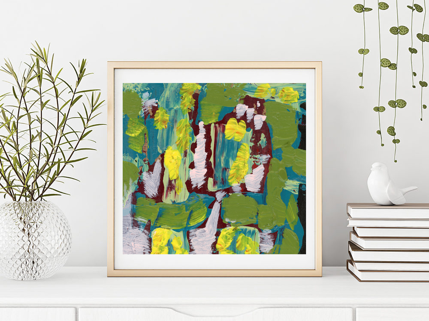 Katie Jeanne Wood - Conditions of Change green & pink abstract painting print