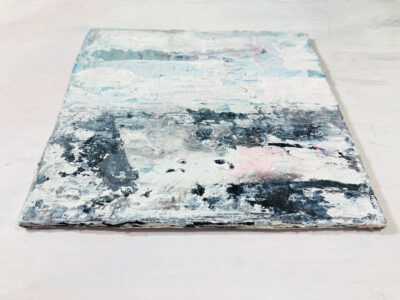 Katie Jeanne Wood - Mud Season black white blue gray abstract painting