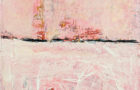 Katie Jeanne Wood - 9x12 A Sweet Escape - Pale pink abstract painting