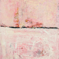 Katie Jeanne Wood - 9x12 A Sweet Escape - Pale pink abstract painting