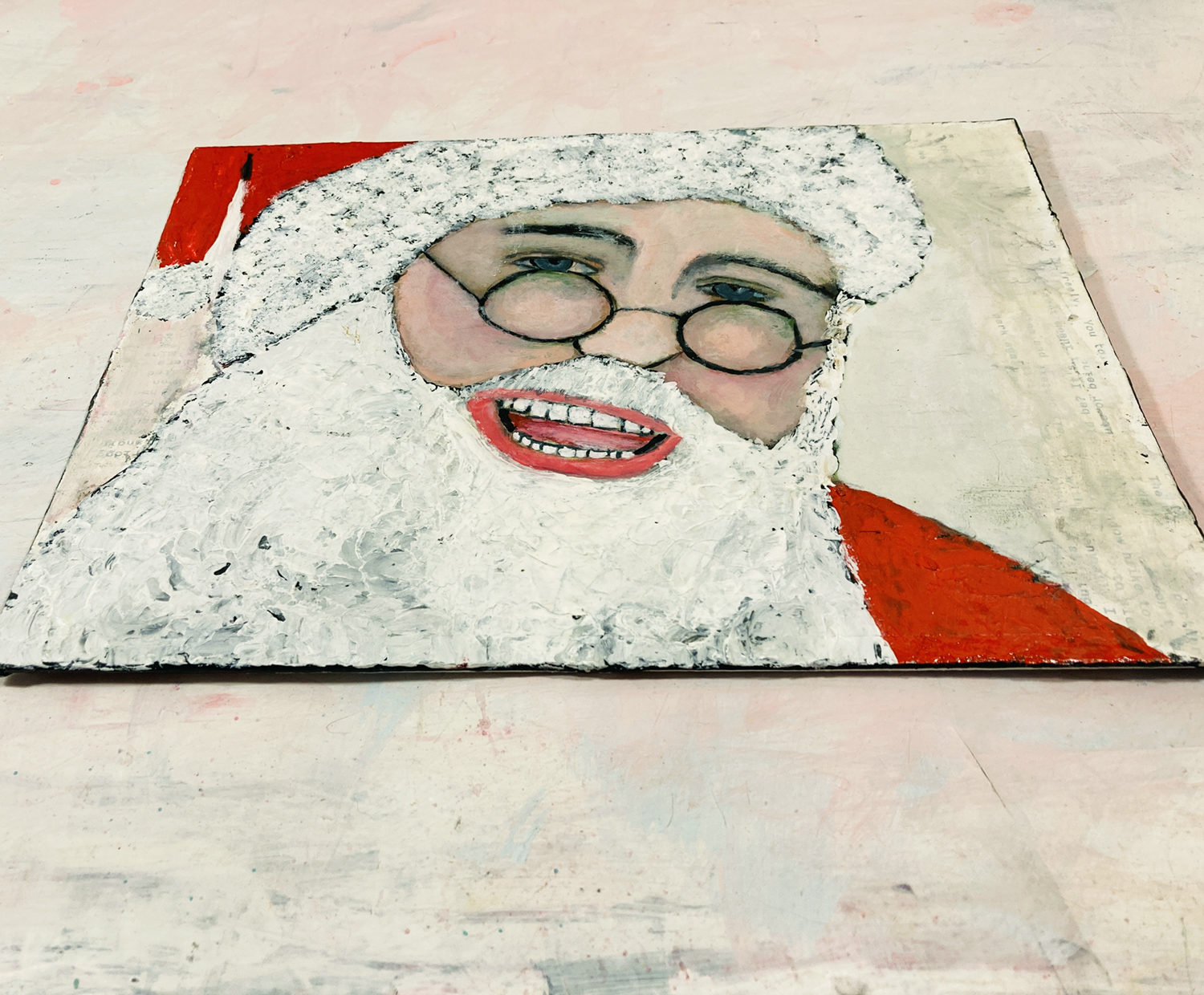 Katie Jeanne Wood - 9x12 Santa Claus portrait painting
