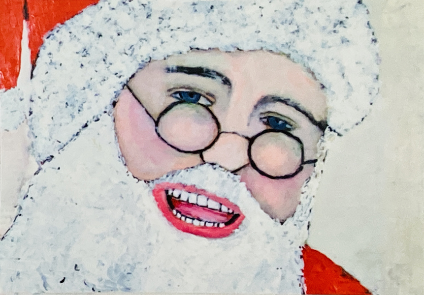 Katie Jeanne Wood - Santa Claus portrait painting - ACEO print