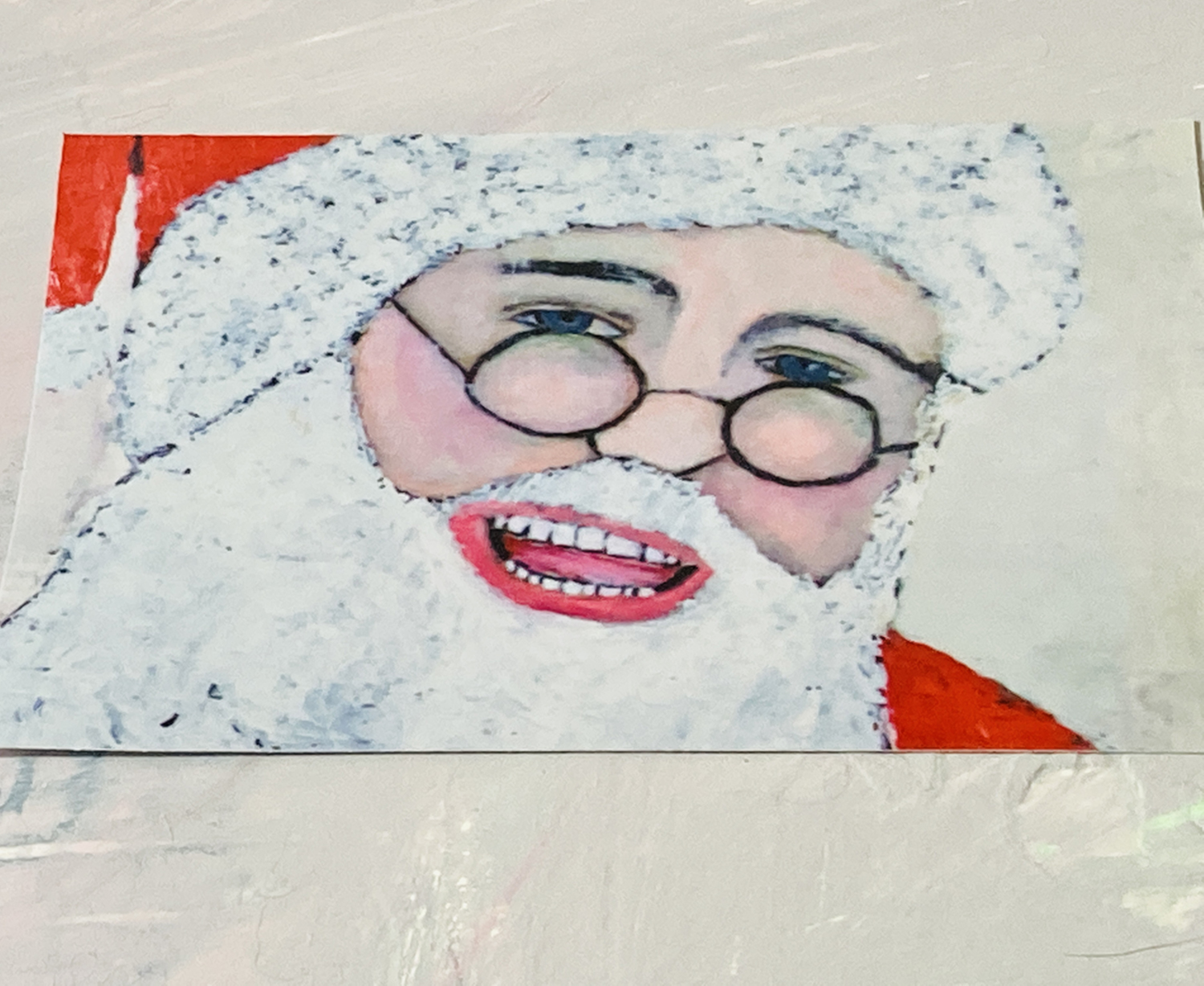 Katie Jeanne Wood - Santa Claus portrait painting - ACEO print