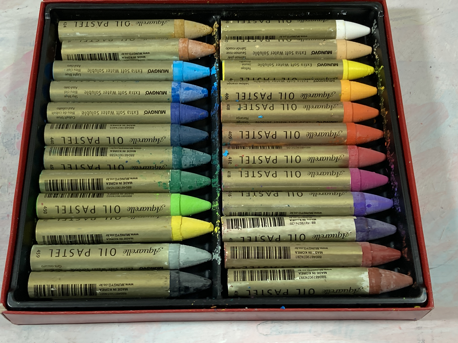 Wax Crayons, Water-soluble Wax Crayons and Oil Pastels