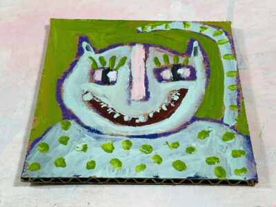 Katie Jeanne Wood - 4x4 Silly Cat Painting No 10