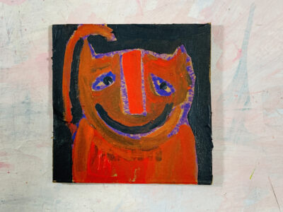Katie Jeanne Wood - 4x4 Silly Cat Painting No 2