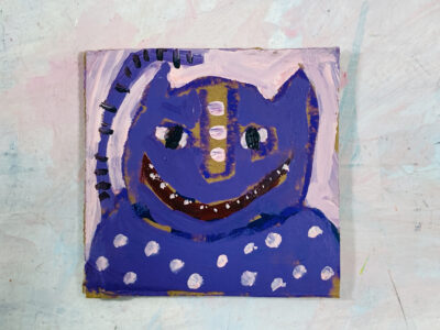 Katie Jeanne Wood - 4x4 Silly Cat Painting No 6