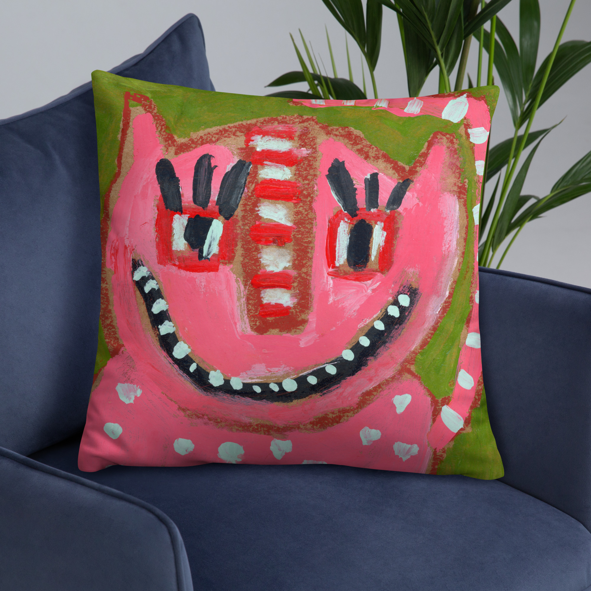 Katie Jeanne Wood - silly cat no 1 throw pillow