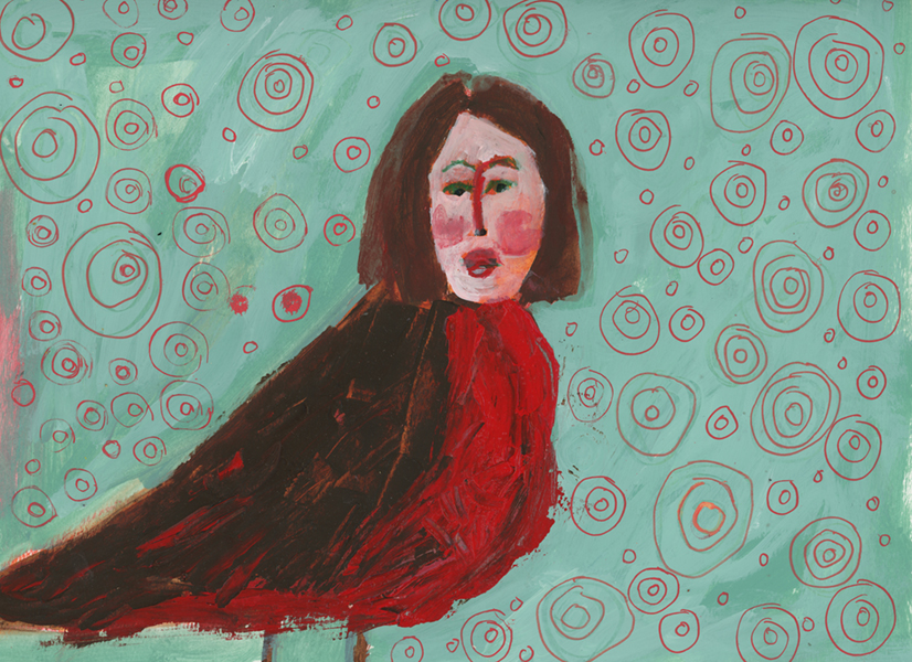 Katie Jeanne Wood - 9x12 Human Bird Series No 6
