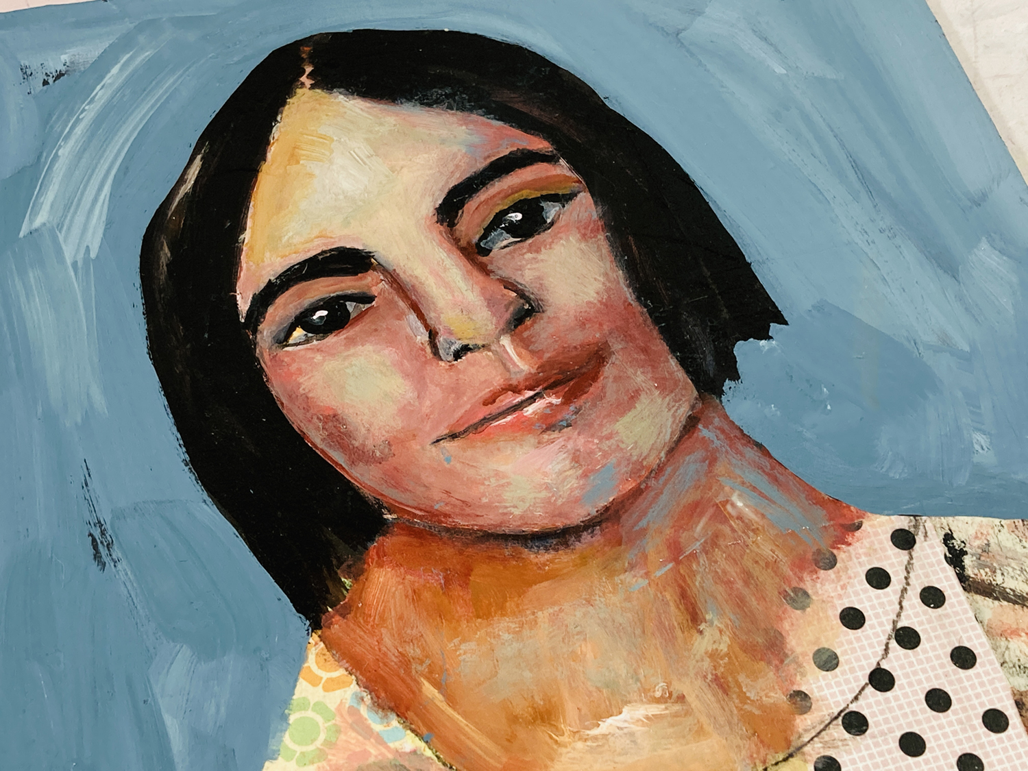 Katie Jeanne Wood - Feeling Grounded portrait painting wip